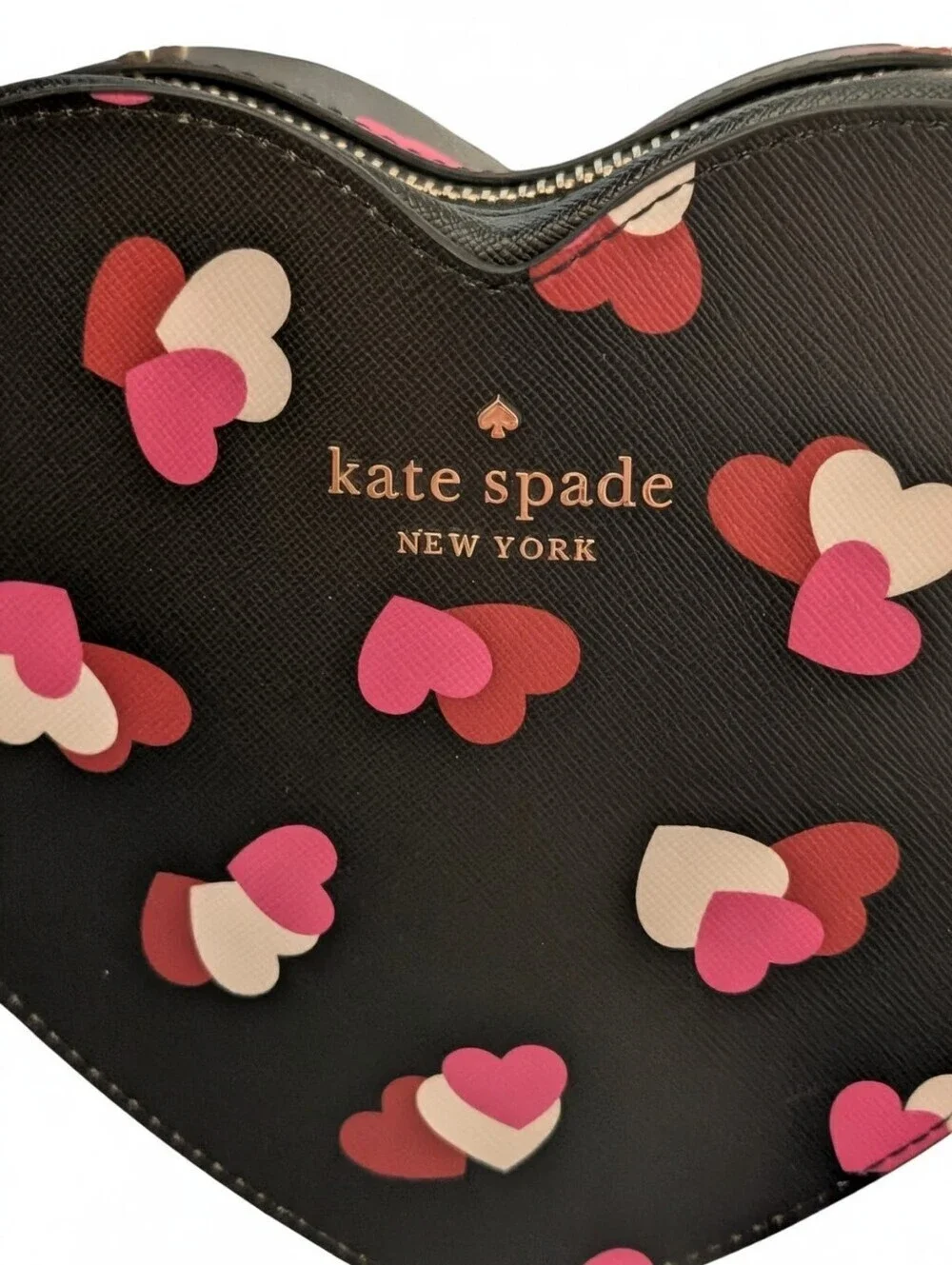 New Kate Spade ♠️ Love Shack Flutter Hearts Printed Heart Shaped Crossbody Bag
